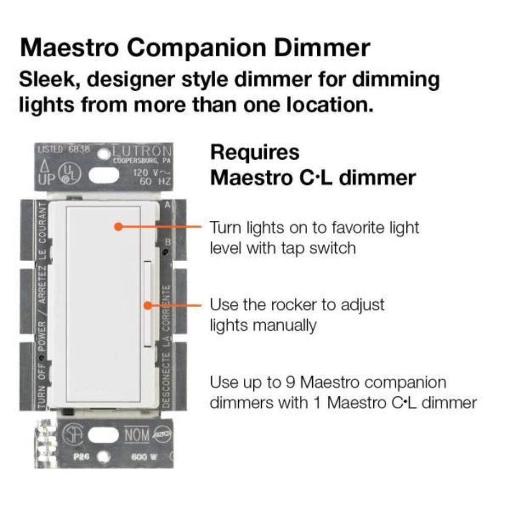 Lutron Maestro C.L Digital Dimmer Multi-Location Switch Kit, White.