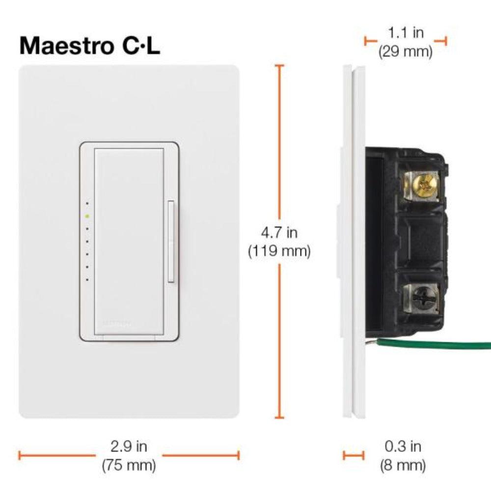Lutron Maestro C.L Digital Dimmer Multi-Location Switch Kit, White.