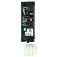 Siemens QA115AFC 15 Amp 1 in. Single-Pole 120-Volt Plug-On Combination AFCI Circuit Breaker.