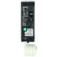 Siemens QA115AFC 15 Amp 1 pulg. Disyuntor combinado AFCI de 120 voltios unipolar enchufable
