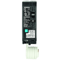 Siemens QA120AFC 20 Amp 1 in. Single-Pole 120-Volt Plug-On Combination AFCI Circuit Breaker.
