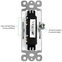 USE Momentary Contact Decorator Switch Single Pole 15A 120-277V  - White.
